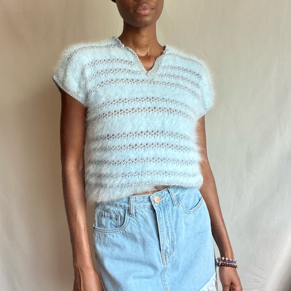 Fuzzy baby blue sweater - Picture 11 of 12